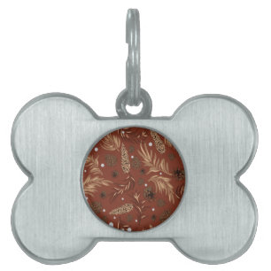 Christmas Pattern, Pine Snow 8 Pet ID Tag