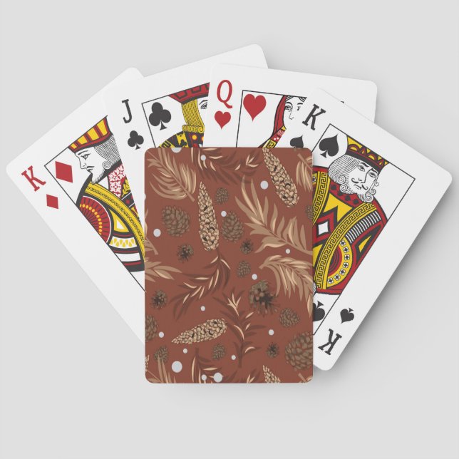 Christmas Pattern, Pine Snow 8 Playing Cards (Back)