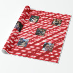 Christmas Pattern Red & White, Diamond, 8 Photos Wrapping Paper<br><div class="desc">Christmas Theme  Pattern Red & White,  Diamond,  8 photos</div>