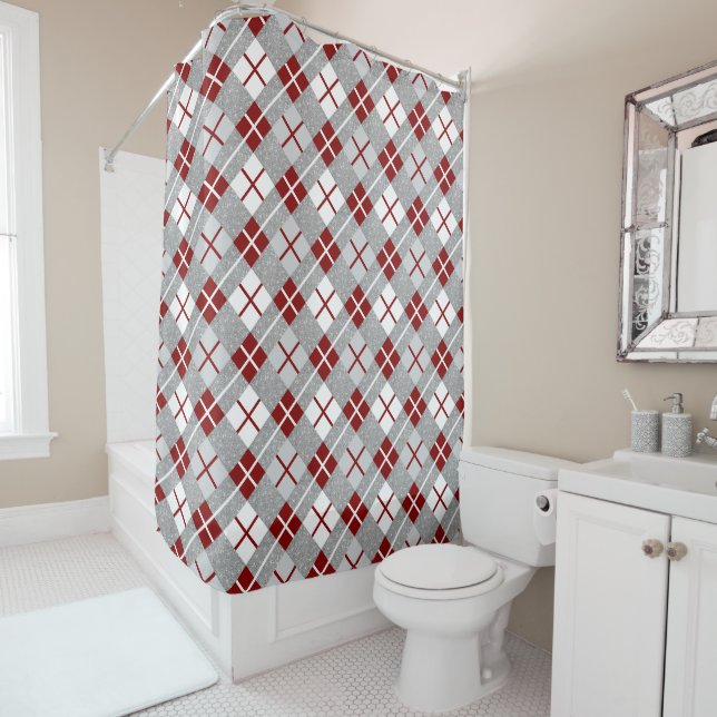 Christmas Pattern Shower Curtain (In Situ)