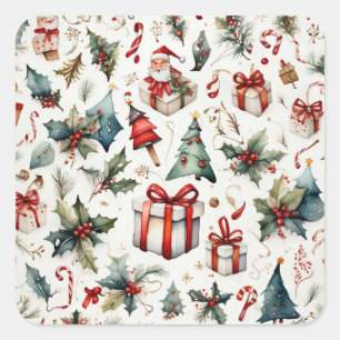 Christmas Pattern Square Sticker
