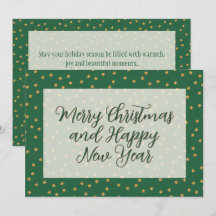 Christmas Pattern - Stars Shower Green Gold