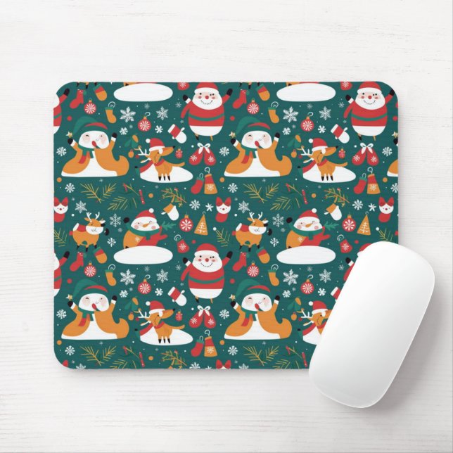 Christmas pattern to tile mouse pad (With Mouse)