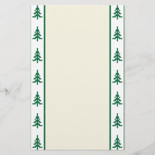 Christmas pattern trees stationery