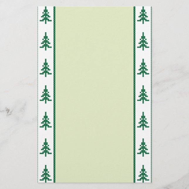Christmas pattern trees stationery (Front)