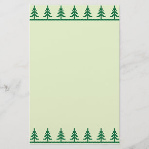 Christmas pattern trees stationery