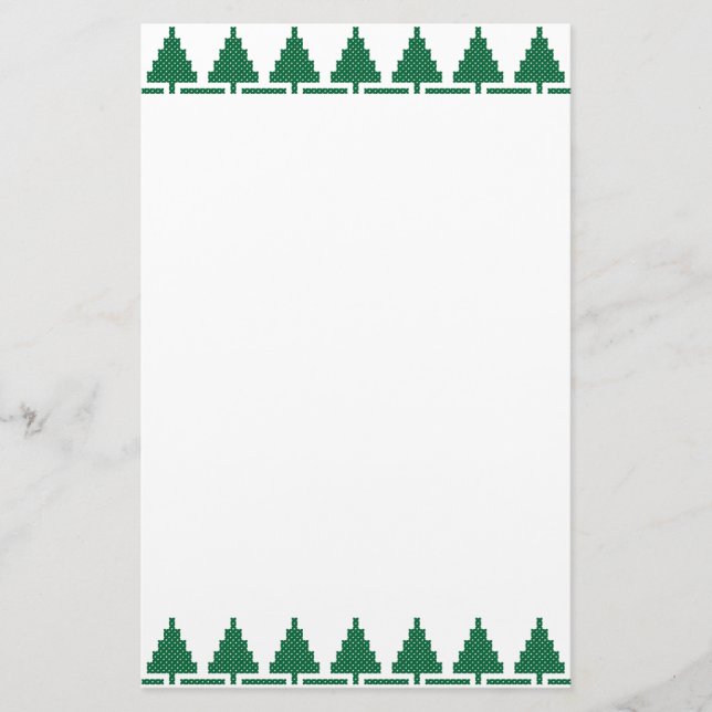 Christmas pattern trees stationery (Front)