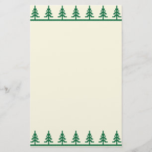 Christmas pattern trees stationery