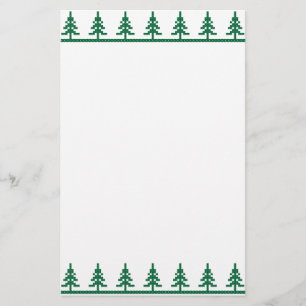 Christmas pattern trees stationery