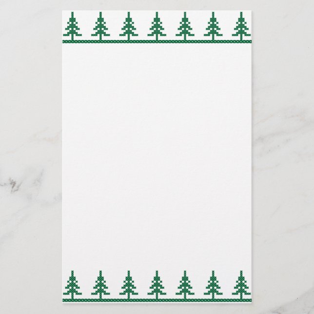 Christmas pattern trees stationery (Front)