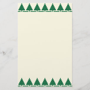 Christmas pattern trees stationery