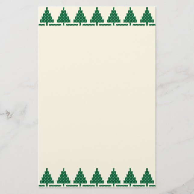 Christmas pattern trees stationery (Front)