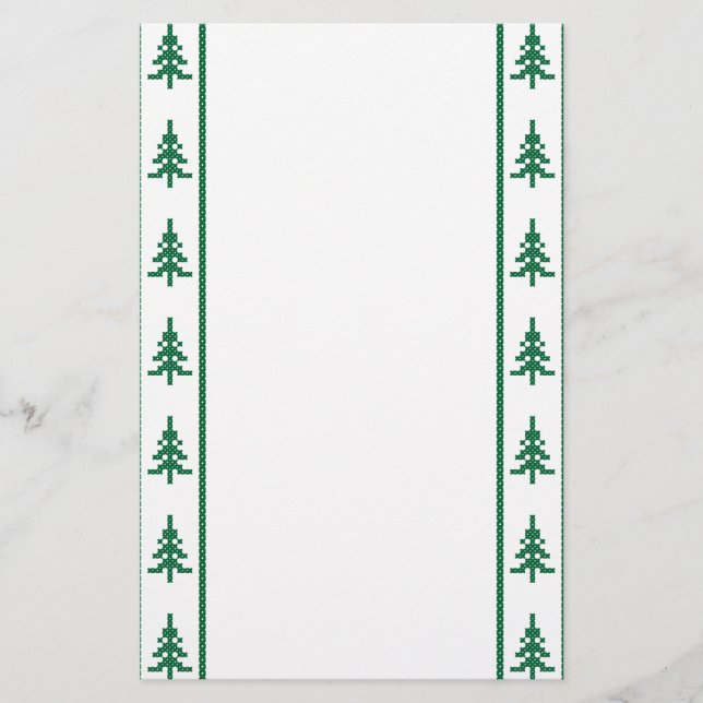 Christmas pattern trees stationery (Front)