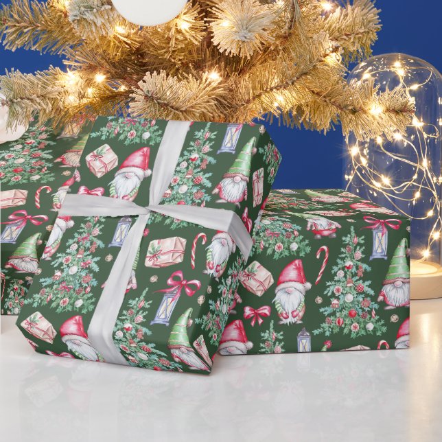 Christmas pattern Watercolor gift Wrapping Paper (Holidays)
