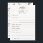 Christmas Pattern Wishes For Baby Card<br><div class="desc">Introducing the "Merry Little Baby Shower" wishes for baby downloadable card, the perfect way to celebrate the upcoming arrival of your little bundle of joy! This game card features a charming gender neutral watercolor seamless pattern design. The theme is perfectly suited for a winter or holiday-inspired shower and is sure...</div>