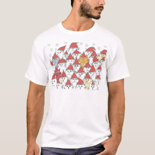 Christmas pattern with a lot of funny cats T-Shirt