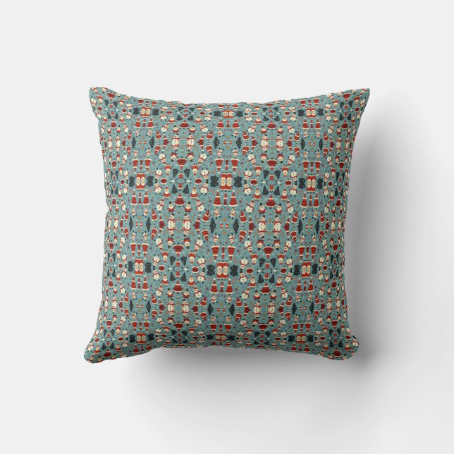 Christmas pattern with blue background cushion (Back)