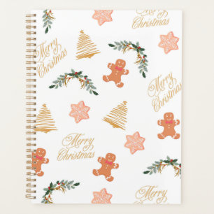 christmas pattern with christmas tree cookies    planner