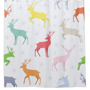 Christmas pattern with deersreindeer,deer,pattern, shower curtain