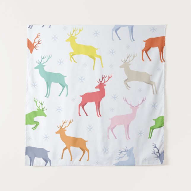 Christmas pattern with deersreindeer,deer,pattern, tapestry (Front)