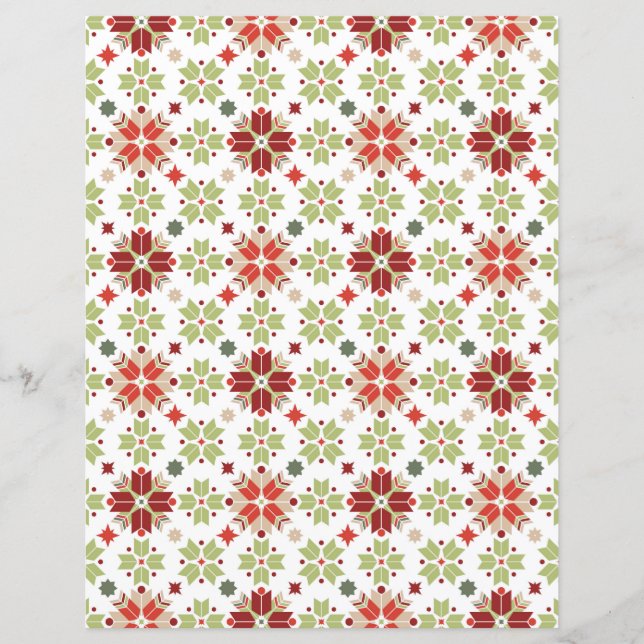 Christmas pattern with nordic snowflakes. (Front)