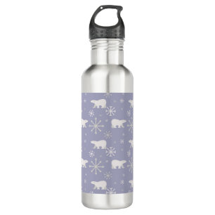 Christmas pattern with polar bears and snowflakes 710 ml water bottle