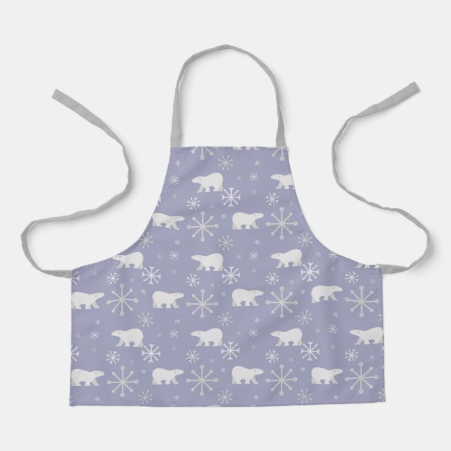 Christmas pattern with polar bears and snowflakes apron (Front)