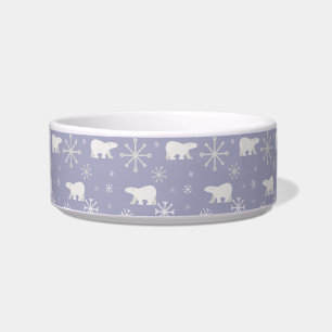 Christmas pattern with polar bears and snowflakes bowl