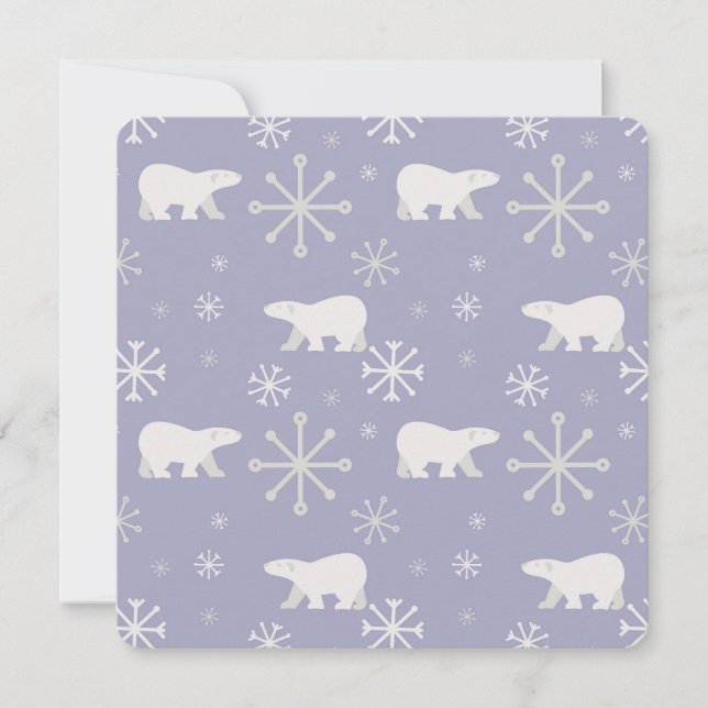 Christmas pattern with polar bears and snowflakes card (Front)