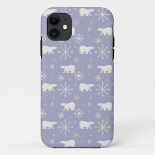 Christmas pattern with polar bears and snowflakes Case-Mate iPhone case