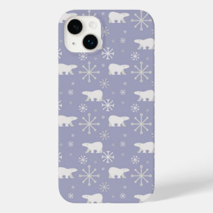 Christmas pattern with polar bears and snowflakes Case-Mate iPhone 14 plus case