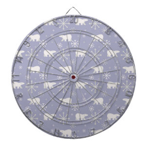Christmas pattern with polar bears and snowflakes dartboard