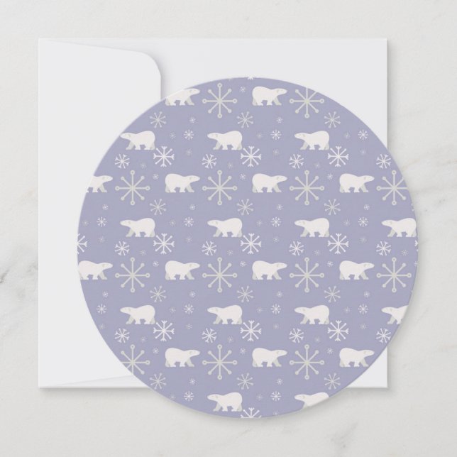 Christmas pattern with polar bears and snowflakes invitation (Front)