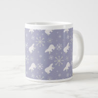 Christmas pattern with polar bears and snowflakes