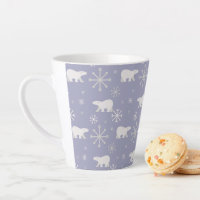 Christmas pattern with polar bears and snowflakes