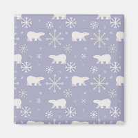 Christmas pattern with polar bears and snowflakes