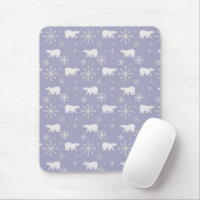 Christmas pattern with polar bears and snowflakes
