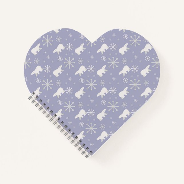 Christmas pattern with polar bears and snowflakes notebook (Front)