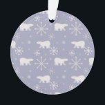 Christmas pattern with polar bears and snowflakes ornament<br><div class="desc">Seamless pattern with polar bears</div>