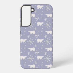 Christmas pattern with polar bears and snowflakes samsung galaxy case
