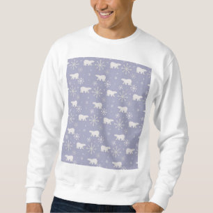 Christmas pattern with polar bears and snowflakes sweatshirt