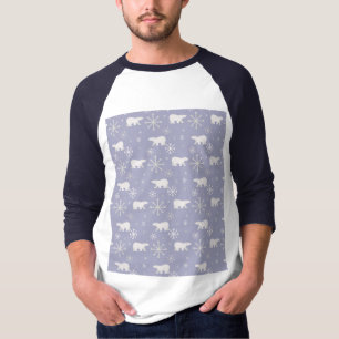 Christmas pattern with polar bears and snowflakes T-Shirt