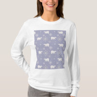 Christmas pattern with polar bears and snowflakes