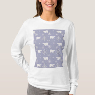 Christmas pattern with polar bears and snowflakes T-Shirt