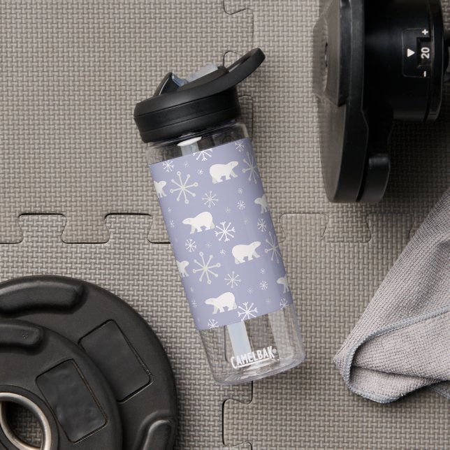 Christmas pattern with polar bears and snowflakes water bottle (Gym)