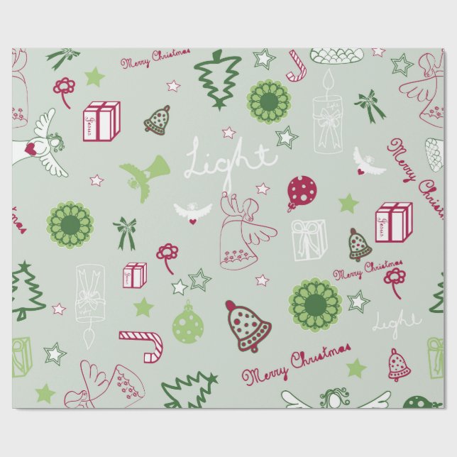 Christmas pattern  wrapping paper (Flat)