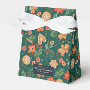 Christmas Pattern Xmas Gift Gingerbread Joy  Favour Box