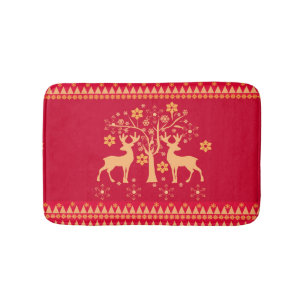 Christmas patterns bath mat