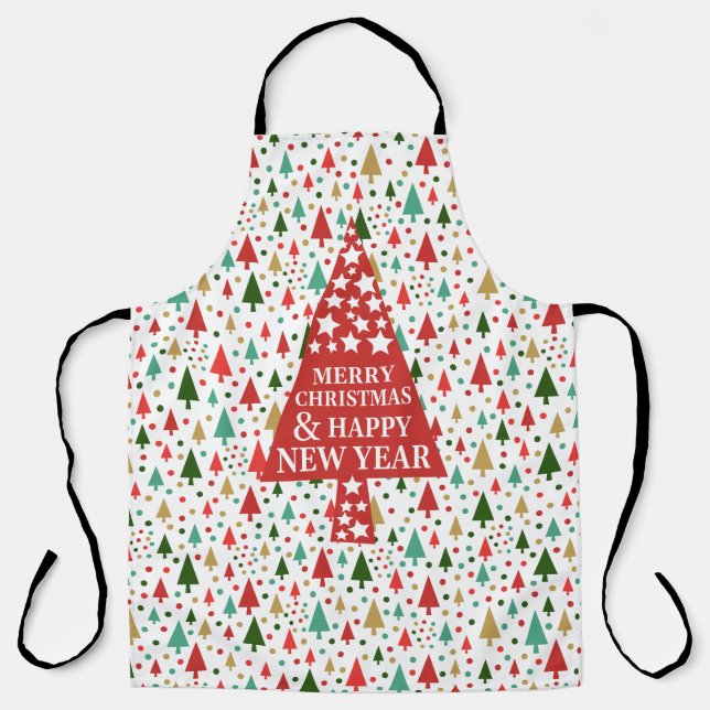 Christmas Patterns - christmas tree Apron (Front)