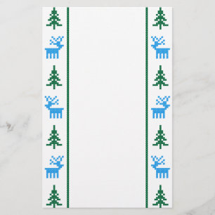Christmas patterns deers&tree stationery